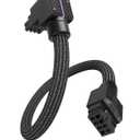 EZDIY-FAB UNIFAS ARGB 8-Pin GPU Extension Cable,16AWG 90 Right-Angle PCIe PSU Power Extension, 5V 3-Pin RGB Sync, Unified Cable Design, Single 8-Pin Only,Black-RVS