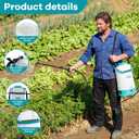 2.38 Gallon Battery Powered Sprayer with Adjustable Shoulder Strap, 0-60 PSI Adjustable Pressure, Electric Sprayer with 1 Nozzles and 1 Wands, 12V 2Ah Battery, Wide Mouth Lid for Weeding, Spraying
