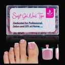 Vansiho 150 pcs French Tip Toe Nail Tips Press on, Pink White French Tips Toenail Press on Square for Women, Soft Gel Fake Toe Nails, Acrylic Nails Soak off Toe Nail Home DIY 15 Sizes