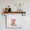 Coquette Western Kitchen Towels, Coquette Bow Western Cowgirl Boot Decorative Hand Towels for Bathroom, Coquette Bathroom Decor, Western Dish Towels, Western Kitchen Decor, 16x24 Inches