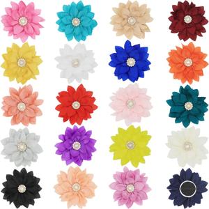 Collar Flowers with Pearl, 20 Pcs Dog Collar Bow Ties Multi-Color Dog Charms Flower for Cat Puppy Grooming Accessories(Small)