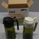 2PCS Olive Oil Dispenser and Oil Sprayer  16oz/470ml Glass Light-Proof Oil Pourer for Kitchen, Air Fryer, Cooking, Salad, and BBQ (Black&White)