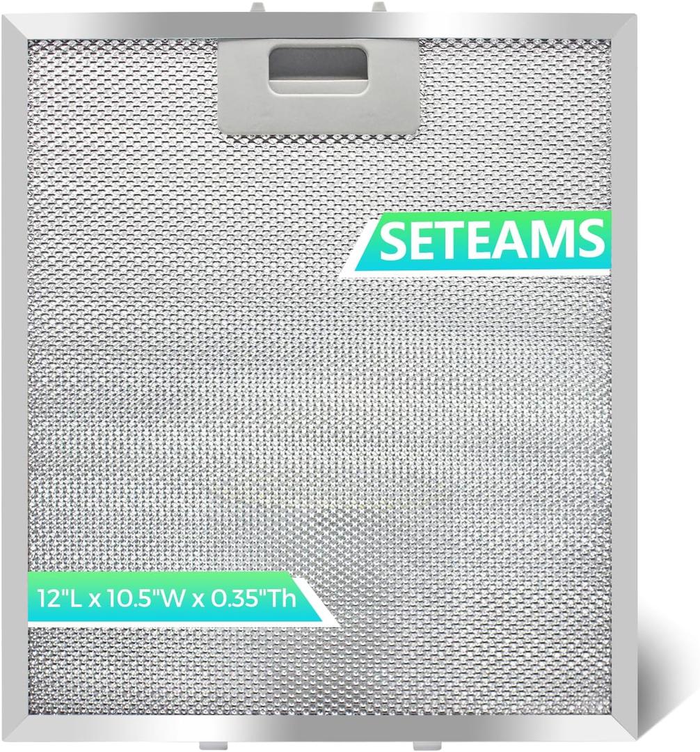 W10169961A Range Hood Filter Replacement 12" Long x 10.5" Wide - Aluminum Frame & Mesh - 2 Pack by seteams
