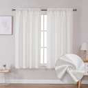 Lecloud Bessie Curtains 54 Inch Length 2 Panels, Light Filtering Faux Linen Burlap Textured Farmhouse Curtain Drapes, Rod Pocket Window Treatments for Bedroom Living Room, Each 30 W x 54 L, Natural