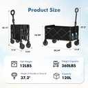 Collapsible Foldable Wagon with Wheels Heavy Duty Folding Wagons Carts 360LBS Weight Capacity Portable All Terrain Utility Wagon Cart for Groceries Sports Garden Shopping Camping Beach