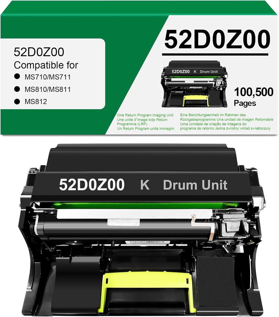 52D0Z00 Imaging Unit Compatible for Lexmark 52D0Z00 520Z Drum Unit for MS710 MS710n MS810dn MS811n MS810 MS810de MS811dn MS810dtn MS811dtn MS812 Printers(1-Black,100,500)
