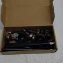 YUNVI Sets of 8 Black Halloween Candles,Flameless Taper Candles with Base,LEDs Candlesticks,Plastic Flickering Flameless Candles for Halloween Fireplace