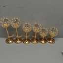Gold Crystal Tealight Candle Holders Set of 6 (2 Sets) - Tall Bling Bowl Candelabra Centerpieces for Dining Table, Wedding, Party & Fireplace Mantel Decor