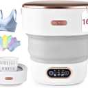 Mini Portable Washing Machine Travel, Portable Foldable Mini Washing Machine for Apartments Dorms Camping Travel Laundry with Spin Baby Clothes (Grey)