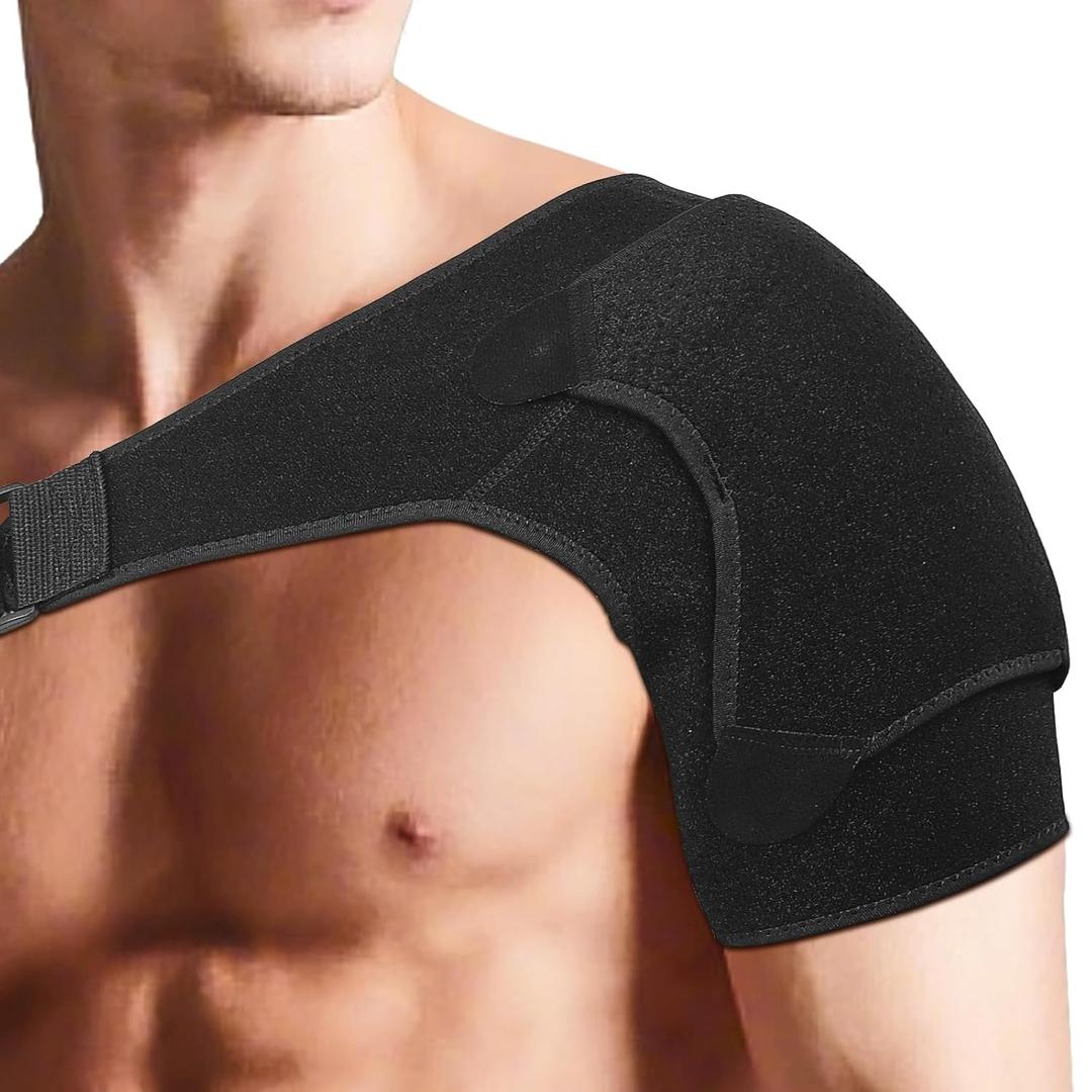 Shoulder Brace for Torn Rotator Cuff: Adjustable Shoulder Support Sling for Women and Men Preventing Dislocation and Strains - Pain Relief for Right/Left Arm (Large)