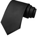 JEMYGINS Black Tie Silk Necktie for Men Business and Wedding