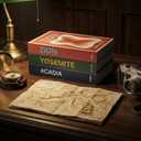 Gifts for Travelers & Hikers - National Park Decorative Books with Storage (Zion, Yosemite, Acadia) - Vintage Travel Decor Memory Box for Keepsakes, Coffee Table & Shelf Display (Set of 3) (Green-Red-Blue)