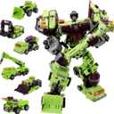 NBK Deformation Oversize Toys Robot Devastator Engineering Combiner 6 in 1 Action Figure Car Truck Model Gift for Kids Boys (Green)