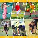 SkiBeaut Youth Soccer Grip Athletic Socks, 4 Pack Anti Skid Football Teen Grippy Slipper Socks for Youth Boy Girl 12-16 Years