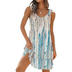 Disamer Womens Sundresses 2025 Vacation Beach Dresses Swimsuit Cover Ups Sleeveless Button Down Spring Sun Summer Dress M