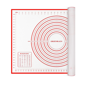 Extra Large Silicone Pastry Mat Extra Thick Non Stick Baking Mat with Measurement Fondant Mat, Counter Mat, Dough Rolling Mat, Oven Liner, Pie Crust Mat (21''(W) * 29'(L), Red)