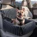 MIXJOY Dog Car Seat for Small/ Medium Dogs up to 25lbs,Multi-Functional Dog Carrier with Detachable Washable Cover,Pet Travel Bed with Clip-On Safety Leash,Grey