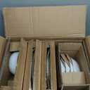 Famiware Porcelain kitchen plates and bowls set, Modern dishes set for 4, Handmade Wave Edge Dinnerware Sets, Microwave and Dishwasher Safe Tableware, Polar White (16pc)