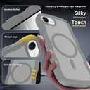 Magnetic for iPhone 16e Case, (Compatible with Magsafe) Curly Wavy Frame Hard Translucent Matte Clear Back Cover for Women Men TPU Bumper Shockproof Phone Case (Gray)