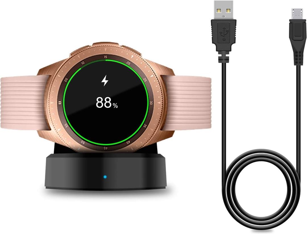 Charger Compatible with Samsung Galaxy Watch 42mm/46mm, Upgraded Charging Cradle Dock for Galaxy SM-R800/R810/R815 Smart Watch Charger (Not Charge for Galaxy 3/4/5/6/7 and Active 1/2), Black