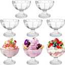 8 oz Ice Cream Dessert Bowl,8 Pack Thickened Acrylic Bowl with Heavy Base,Clear Reusable Plastic Snack Dessert Cups for Party Summer Cookout Food Service