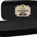 R-kay 4 Pack Black Plastic Serving Tray for Party - Black Serving Tray 10 x 5.5 Inch - Dessert Trays for Food - Party Serving Trays for Entertaining - Premium Party Trays