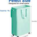 Vincona Slim Laundry Hamper with Lid and Wheels, Small Rolling Laundry Basket with Handle for Small Spaces, Tall Dirty Clothes Hampers for Dorm, Bathroom and Bedroom, 75L, Light Blue