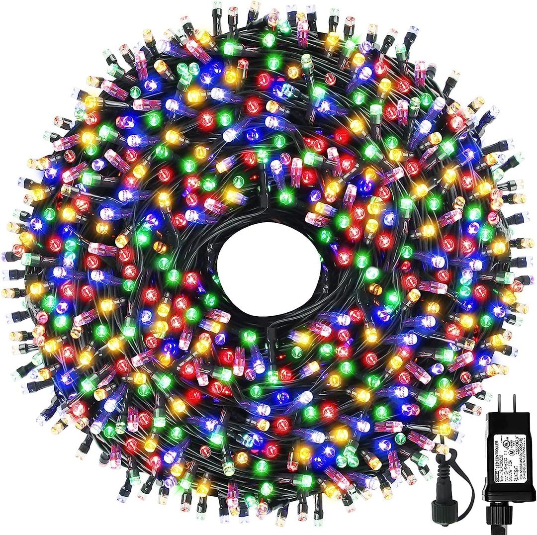 105FT 300LEDs Christmas Lights Outdoor Indoor String Lights 8 Modes Memory Function for Christmas Tree Party Decoration, 100% UL Listed (4 Sets CONNECTABLE) Multi-Color