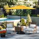 Abba Patio 9FT Lyon Outdoor Patio Umbrella Outdoor Table Umbrella with Crank Market Umbrella 8 Sturdy Ribs UV Protection Waterproof and Push Button Tilt for Garden Deck Backyard Pool,Yellow