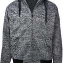 Gary Com Heavyweight Sherpa Hoodies for Men, Thick Fleece Lined Full Zip Up Winter Warm Sweatshirts Work Jackets (3X-Large, Marled Dark Grey)