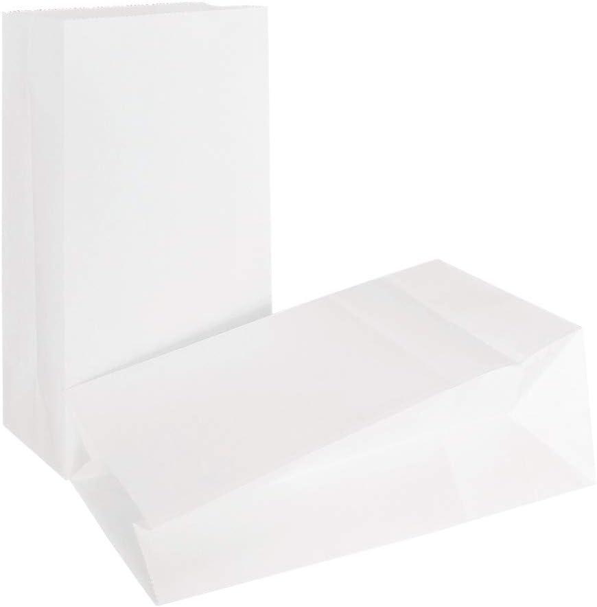 KEYYOOMY 100 CT Small White Paper Bags White Kraft Party Favor Bags Party Goodie Bag Paper Lunch Bag (100 CT, 3.1 X 5.1 X 9.4 In)