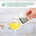 2 x DADAB 20 Sets Reusable Snack Containers with Lids  2-Compartment Portion Control Containers for Snacks, Condiments, Dips, and Sauces  Leak-Proof, Ideal for Road Trips, Lunchboxes, and Travel