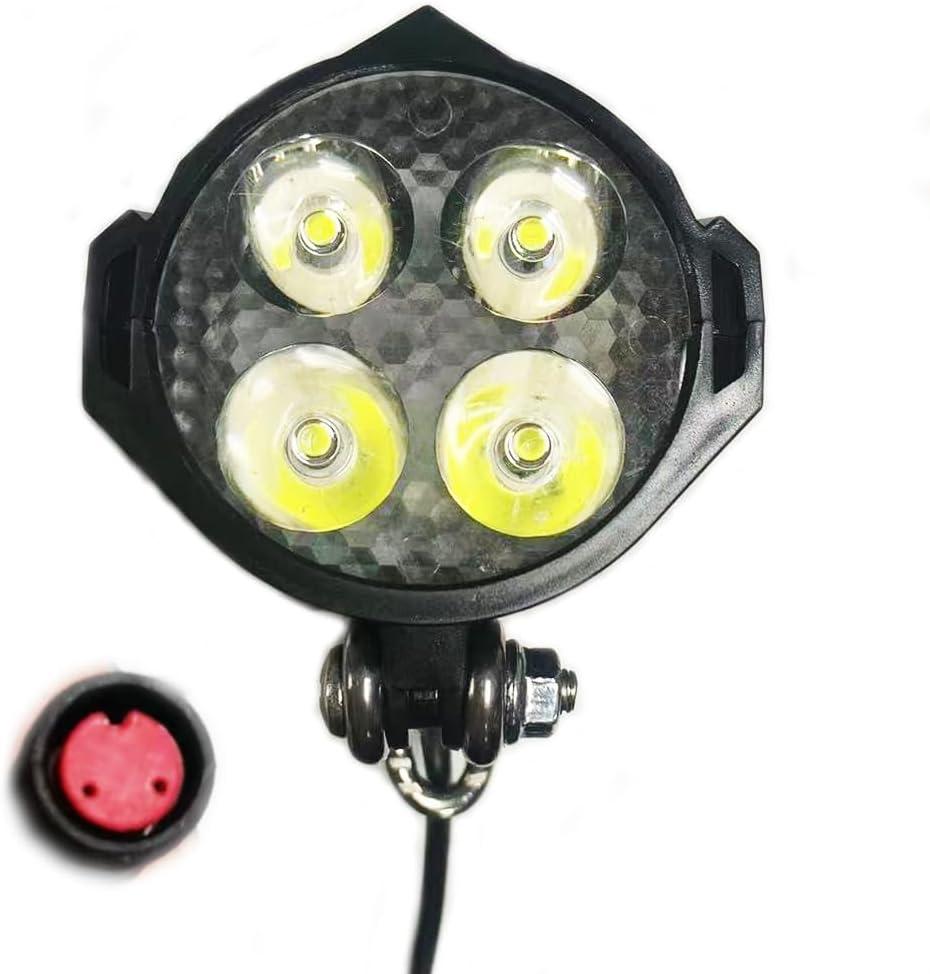 Ebike Headlight 36V-48V Super Bright LED Light for Electric Bike Scooter Mountain Bike Light for Night Riding Waterproof (2-Pin Female)