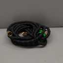 PowerFlow Garden Hose, NON-EXPANDABLE 25 Feet Premium Quality Stainless Steel Metal Water Hose with Durable Fabric Skin, Hose For Commercial, Residential Use, Bonus 10-way Spray Nozzle (25 Ft, Black)