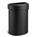 Home Zone Living 18 Gallon Commercial Trash Can with Semi-Round Flat Back