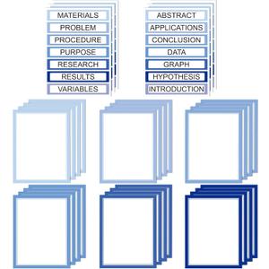 24 Sheets Science Board Supplies 18 Self Adhesive Presentation Science Subtitles & 6 Project Titles Board Sticker for School Office Supplies(Gradient Blue)