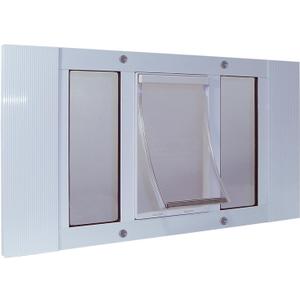 Ideal Pet Products Aluminum Sash Window Pet Door, Adjustable to Fit Window Widths from 23" to 28", Medium 7 x11-1/4 Flap Size