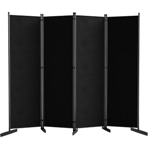 AKTOP Room Divider 4 Panel, 80" W Portable Wall Divider for Room Separation, Freestanding Partition Room Dividers, Folding Room Separators Privacy Screens for Home Office Bedroom, Black