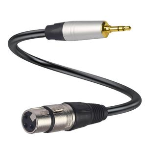 XLR to 3.5mm Balanced Cable Adapter, XLR Female to 1/8 inch Mic Cord for Camcorders, DSLR Cameras, Computer Recording Device and More - 1ft