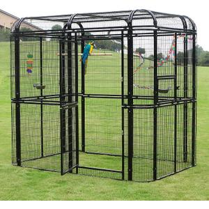wonline Parrot Cages for Large Birds Outdoor Extra Large Bird Cage with Bird Cage and Perch, Suitable for Macaws Canaries Parrots Budgie Lovebirds (Black)