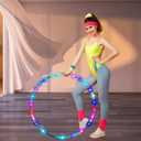 4Pack LED Hoop Dance Exercise Light Up Hoop for Kids Adults Children, 36in24in Fitness Equipment Weight Loss Auto Color Changing Strobe Glow Light