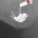 Twin XL Mattress Protector, Waterproof Mattress Pad Washable Rayon Mattress Cover Breathable Noiseless Bed Protector 3D Patterns 5" - 21'' Elastic Fitted Deep Pocket(Dark Grey)