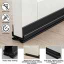Yaocom 2 Strip Black 32 Inch Vinyl U-Shape Door Bottom Seal, Slide on Weatherstrip Interior Door Bottom to Block Light and Reduce Noise Fits 32 x 1-3/8 Doors, Fills 1/2 1-1/2 Gaps