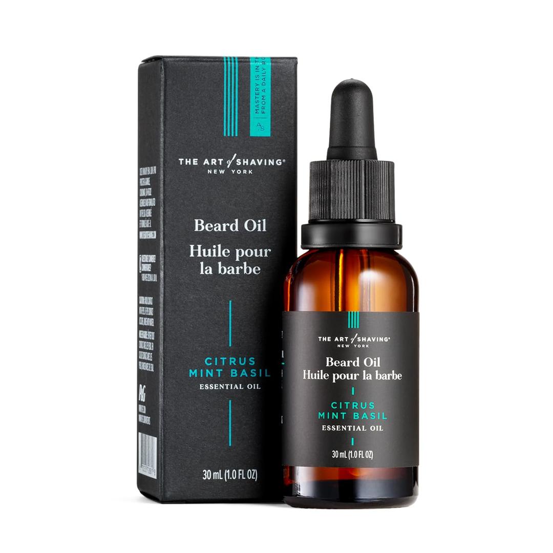 The Art of Shaving Premium Beard Oil for Men, 99% Plant-Based Oils, Citrus Mint Basil Essential Oils, 1 fl. oz.