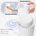 Dispensador automtico de jabn lquido sin contacto: plstico blanco de 9 onzas - Dispensador de jabn automtico moderno ajustable de 3 niveles recargable elctrico inteligente - Locin para platos