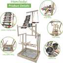 Hamiledyi 4 Layers Large Bird Playground 32" H Pet Parrot Playstand Gym Perch Wood Playpen for Parakeets Lovebirds Conure Cockatiel Cockatoos Finch Budgies or Other Small and Medium Sized Birds