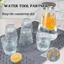 Silicone Dish Drying Mat for Kitchen Counter, Collapsible Trifold Large Dish Drainer Mat, Drying Mat with Hook, 24x16In Non-Slip Silicone Sink Mat, Easy to Clean (Gray)