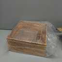 Roowest Set of 4 Large Wood Display Risers Size 11.8",10",7.8",6.3",Rustic Cupcake Stand Wood Cake Stands Wooden Display Risers for Table Dessert Wedding (Rustic Brown)