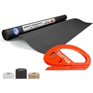 Black Kraft Paper Roll 36" x 1200" (100 feet) with Cutter - USA-Made