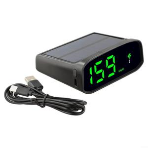 Solar Powered Head Up Display GPS Digital Car Speedometer with Intelligent Light Sensing HUD High Definition LED for Day and Night Compass Function